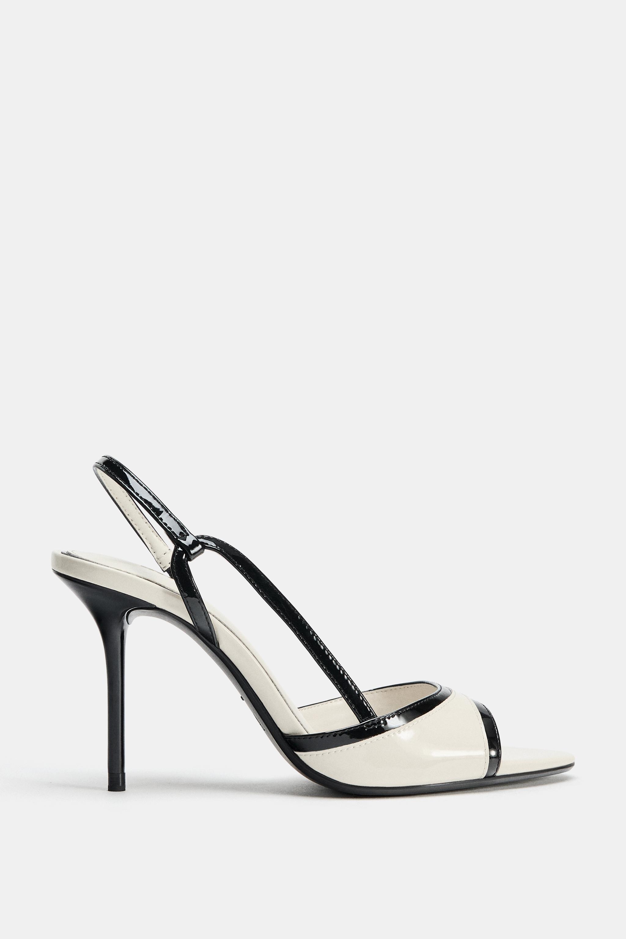 PATENT FINISH HEELED SANDALS